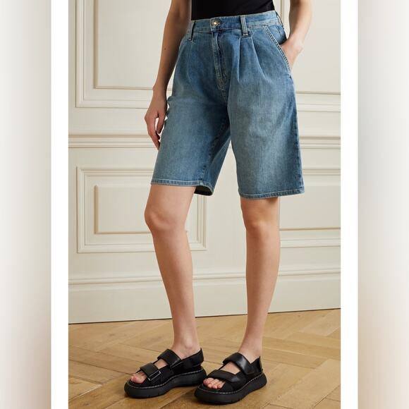 NILI LOTAN high waisted long denim shorts size 29 retails $350 new - Picture 3 of 14